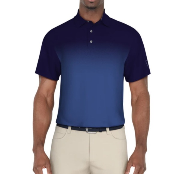 PGA Tour | Shirts | Mens Navy Blue Gradient Polo Shirt | Poshmark